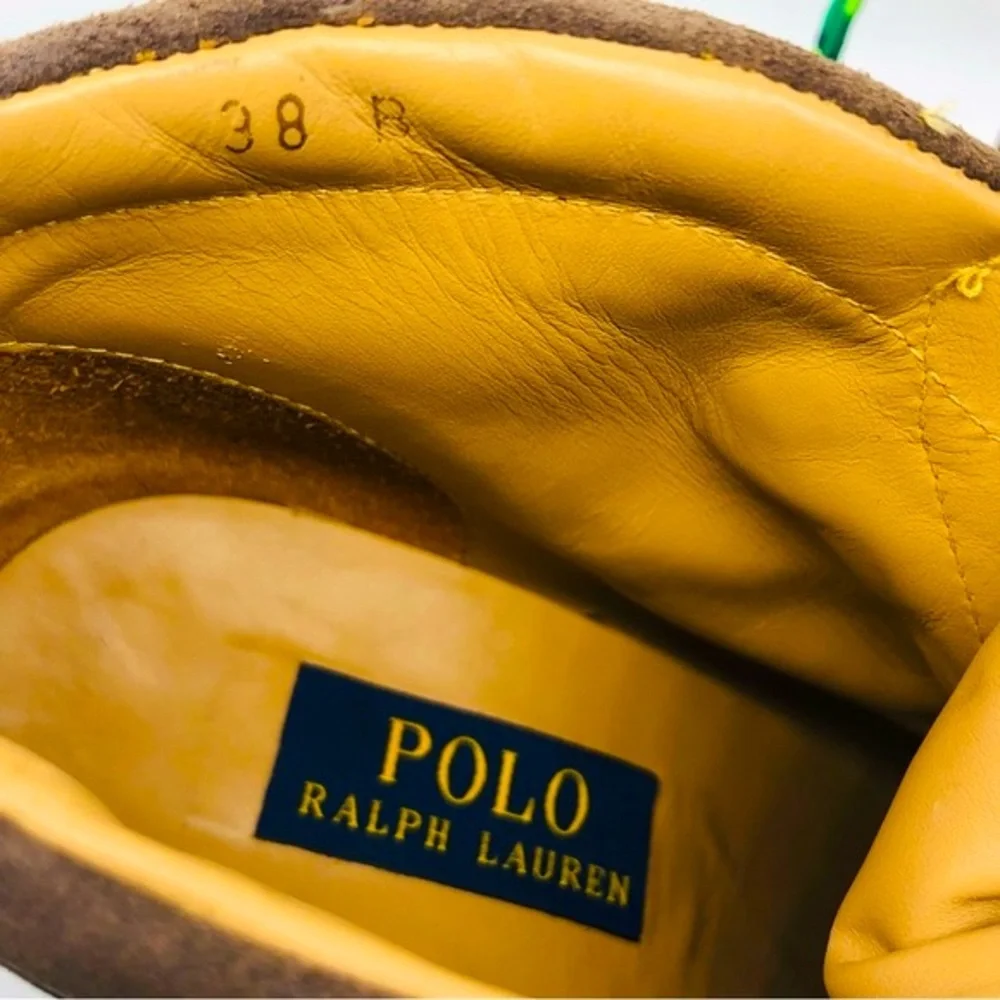 Polo Ralph Lauren Helene Oiled Suede Platform Hiking Boots EU 38 / US 8 EUC